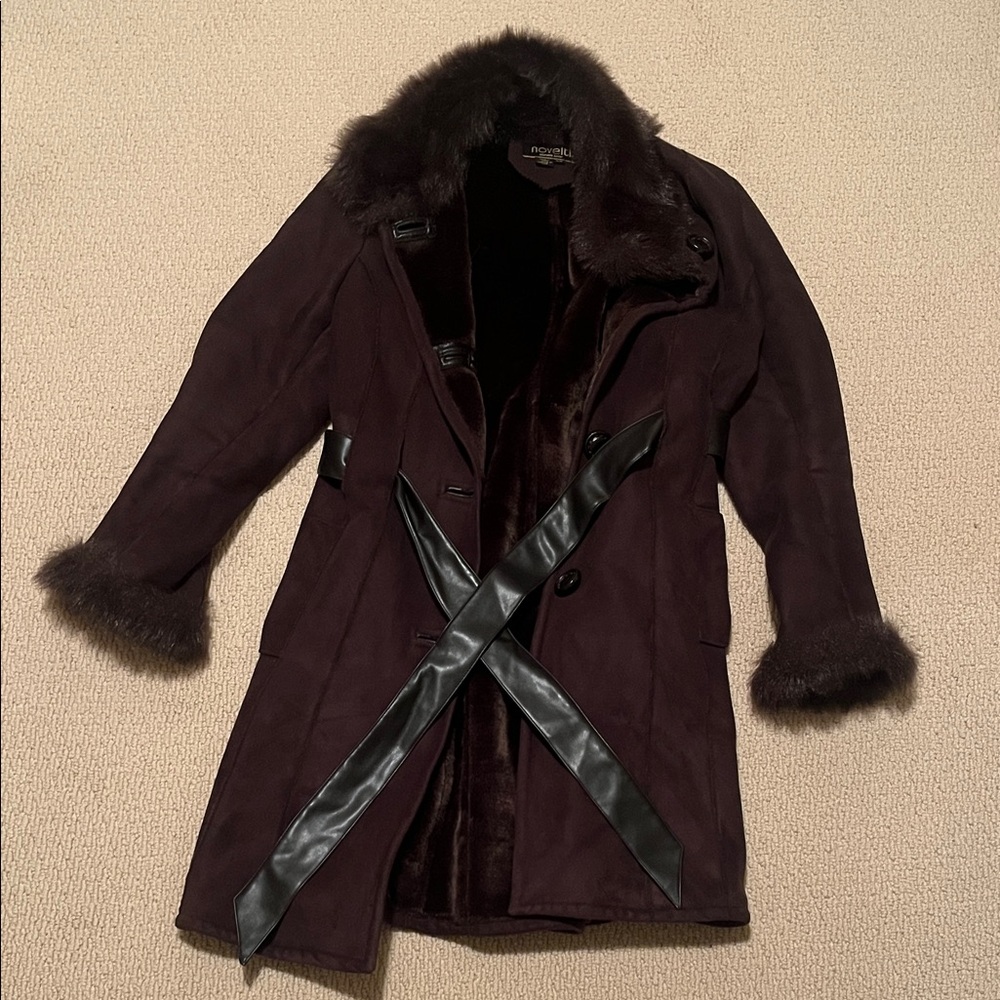 Vintage | Suede Fur-Trimmed Trench